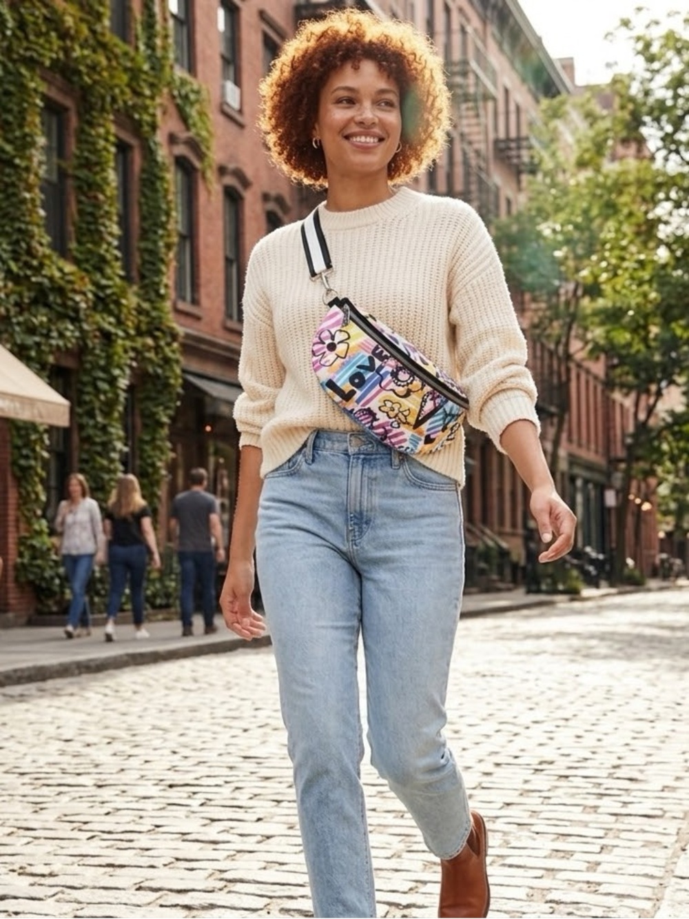 New BRIGHTON Graffiti Love Crossbody Belt Bag Fanny Pack